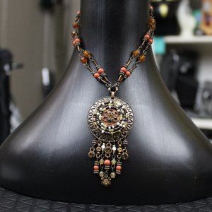 Avon Signed Tribal Medallion Necklace